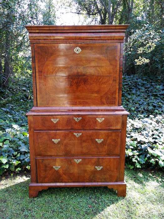 A George III Walnut Secretaire Abbatant
