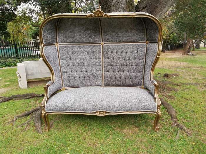 A French Style Gilded Dome/Canopy Double Chair (Modelled On The Famous Louis XV Chair)