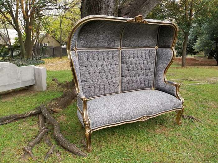 A French Style Gilded Dome/Canopy Double Chair (Modelled On The Famous Louis XV Chair)