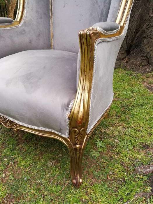 A Pair Of French Style Carved And Gilded Wooden Dome/Canopy Chairs (Modelled On The Famous Louis ...