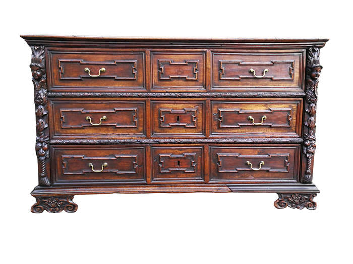 A Late 18th Century Mahogany Carved Chest Of Drawers With British Antique Dealers Association Sta...