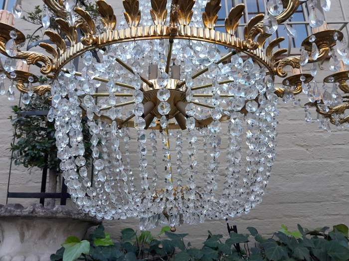 A Spectacular and Rare Pair of 20TH Century French Style Large Crystal Chandeliers Fully Restored...