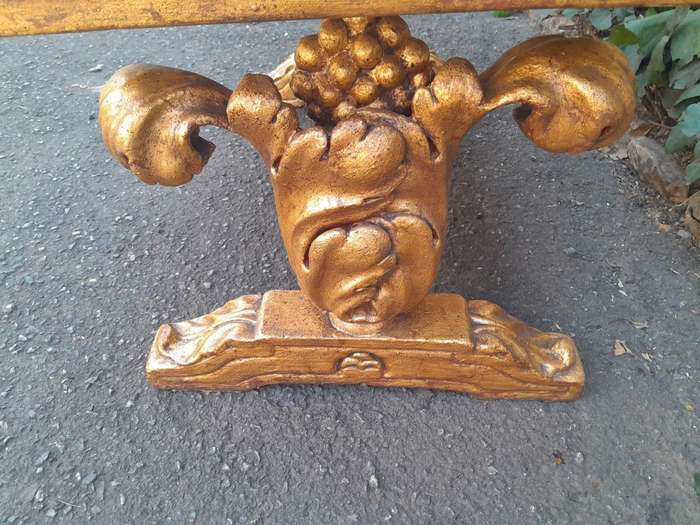 A 20th Century Carved and Giltwood Coffee Table with Marble Top