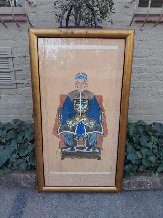 A 20th Century Chinese School Hand-Painted Lithograph Print On Silk