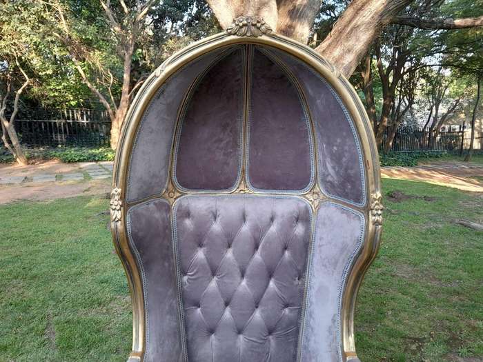 A Pair of French Style Carved and Gilded Wooden Dome / Canopy Chairs (Dome Modelled on The Famous...