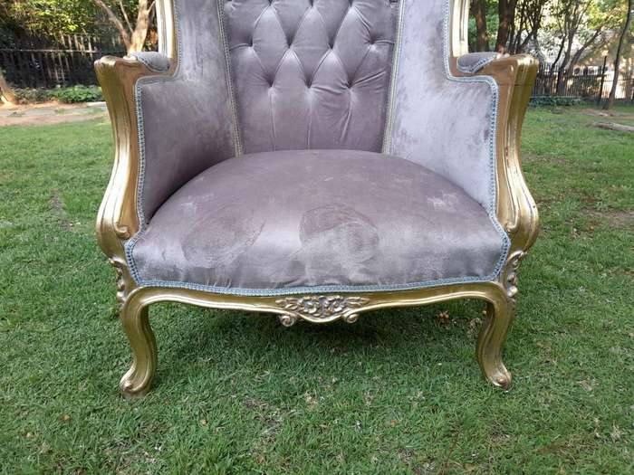 A Pair of French Style Carved and Gilded Wooden Dome / Canopy Chairs (Dome Modelled on The Famous...
