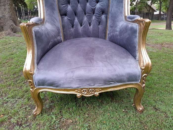 A Pair Of French Style Carved And Gilded Wood & Rattan Dome / Canopy Chairs (Dome Modelled On The...