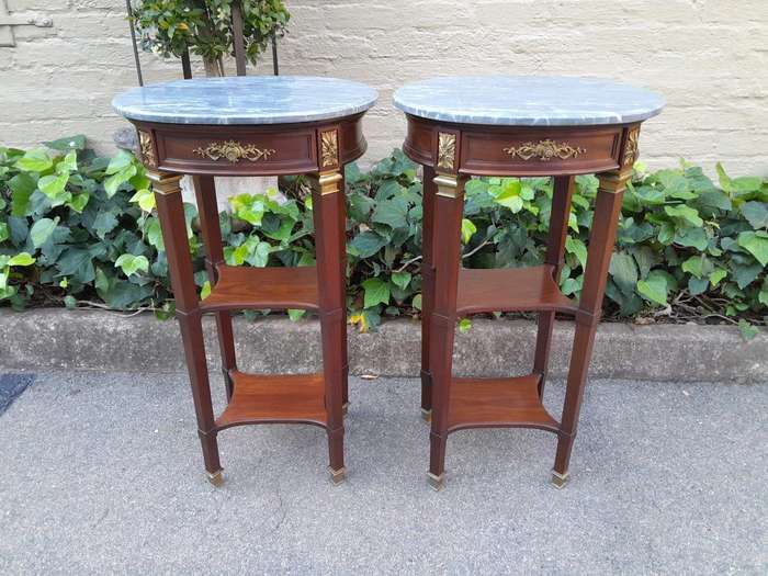 A 19th Century  Circa 1870 French (Bought In France) Antique Pair Of Empire Solid Mahogany Pedest...