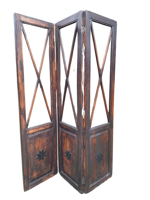 A 20TH Century 3 Panel Wooden Screen