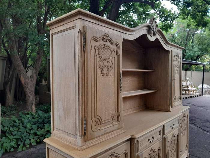 A 20th Century French Style Carved Wooden Sideboard / Server / Drinks Cabinet In A Contemporary N...