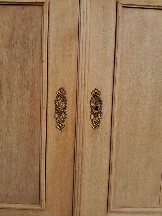 An 18th Century Dutch Oak Linen Press With Original Gild Metal Mounts