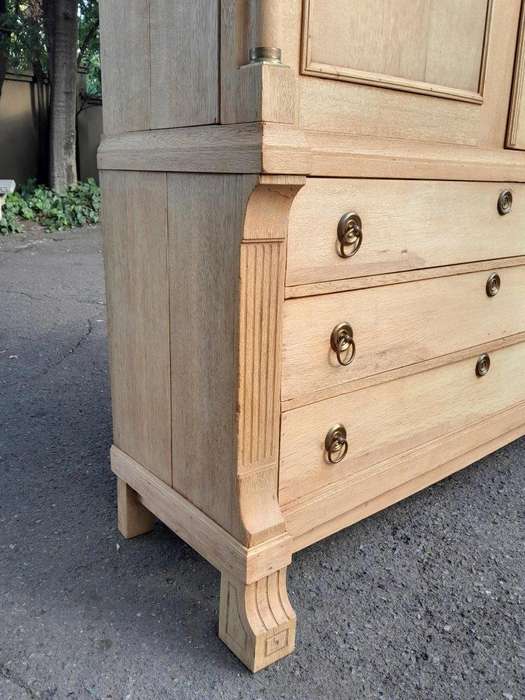 An 18th Century Dutch Oak Linen Press With Original Gild Metal Mounts