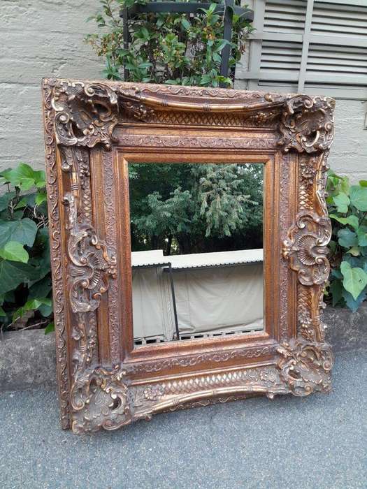 A 20th Century French Baroque Style Gilded And Bevelled Plate Mirror
