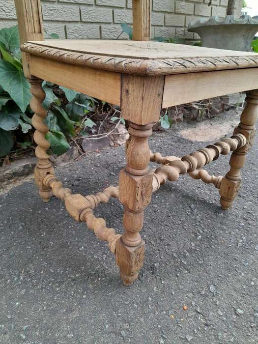 An Antique 19th Century Heavily Carved and in a Contemporary Bleached Finish