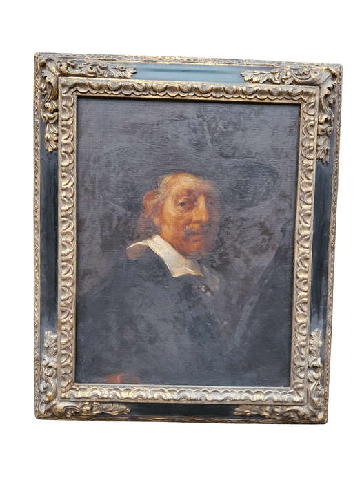 A 19TH Century / Early 20th Century Circa 1874/1935 Portrait Of A Man After Rembrandt Oil On Canv...