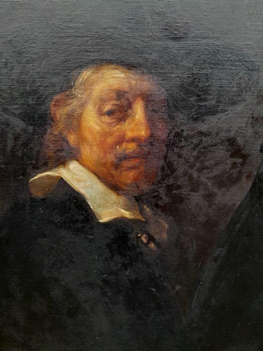 A 19TH Century / Early 20th Century Circa 1874/1935 Portrait Of A Man After Rembrandt Oil On Canv...