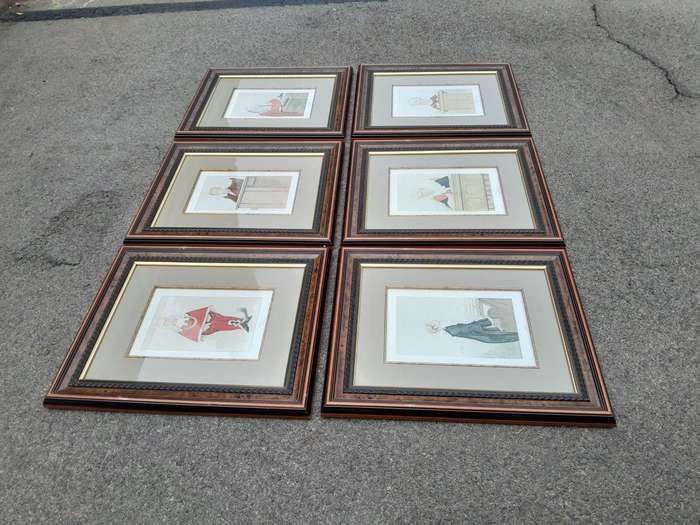 A Set Of Six Photolithographs Of Judges/Legal Studies By  Sir L. M. Ward