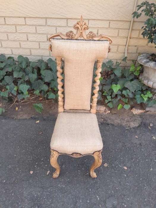 An Antique 19th Century Circa 1880 Mahogany Carved Chair In A Contemporary Bleached Finish