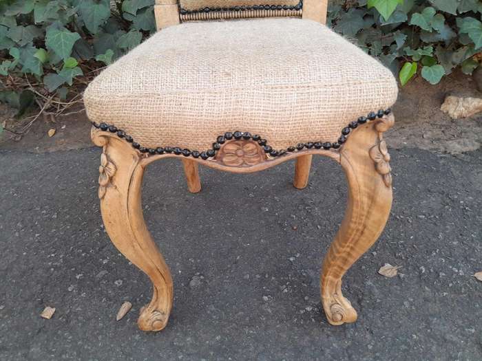 An Antique 19th Century Circa 1880 Mahogany Carved Chair In A Contemporary Bleached Finish