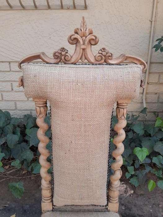 An Antique 19th Century Circa 1880 Mahogany Carved Chair In A Contemporary Bleached Finish