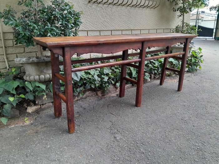 An Antique Early 20th Century Chinese Carved Server / Table with Patina