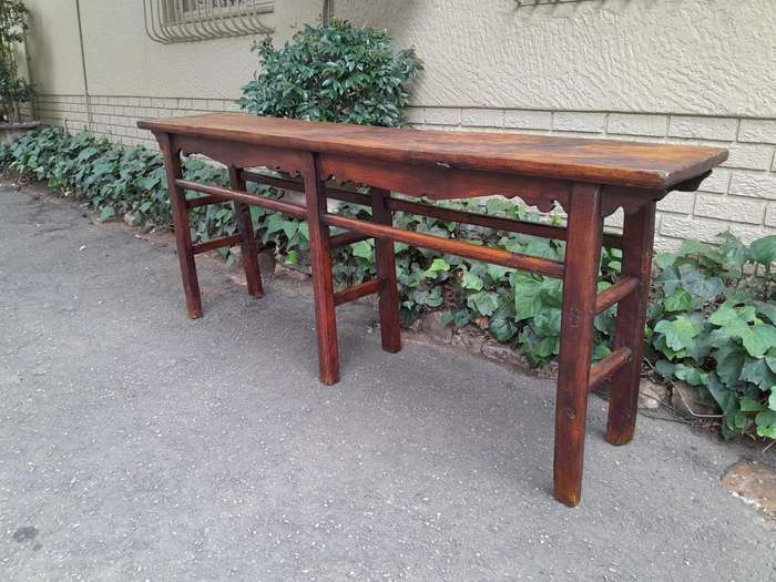 An Antique Early 20th Century Chinese Carved Server / Table with Patina