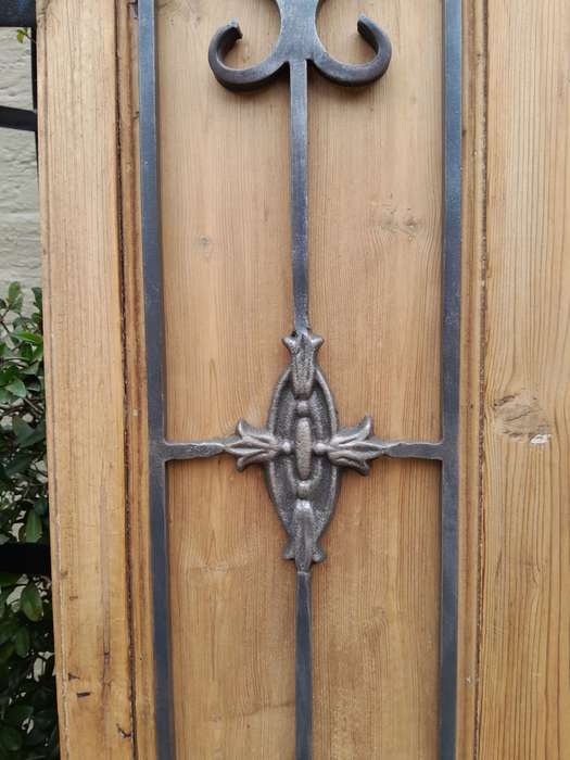 20th Century Pair of French Shutters with Bevelled Panels in a Contemporary Bleached Finish for W...