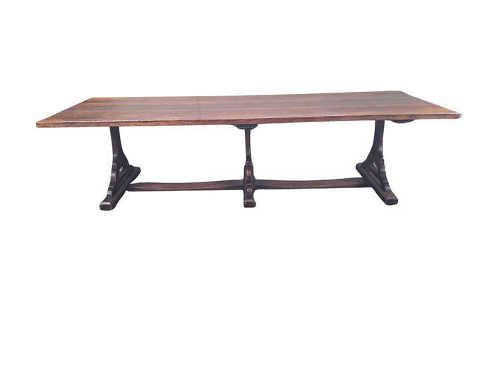 A 19th Century Sleeper Wood Refectory / Dining Table (10 Seater)