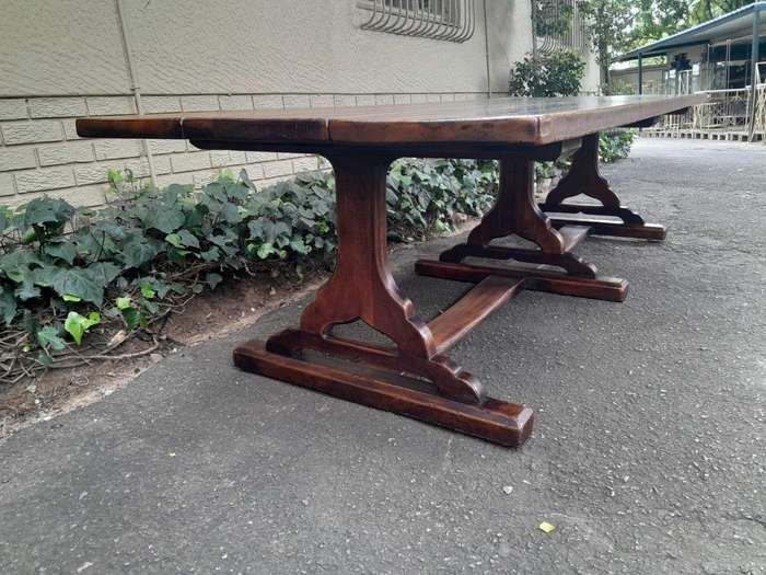 A 19th Century Sleeper Wood Refectory / Dining Table (10 Seater)