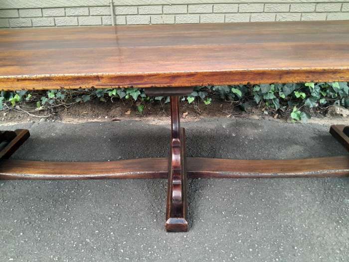 A 19th Century Sleeper Wood Refectory / Dining Table (10 Seater)