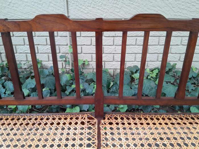 A 19th Century Cape Stinkwood Neo Classical Bench with Rattan Seat