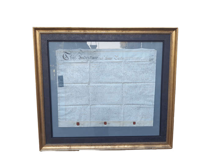 A 20th Century Indenture Ink on Paper with Wax Seals