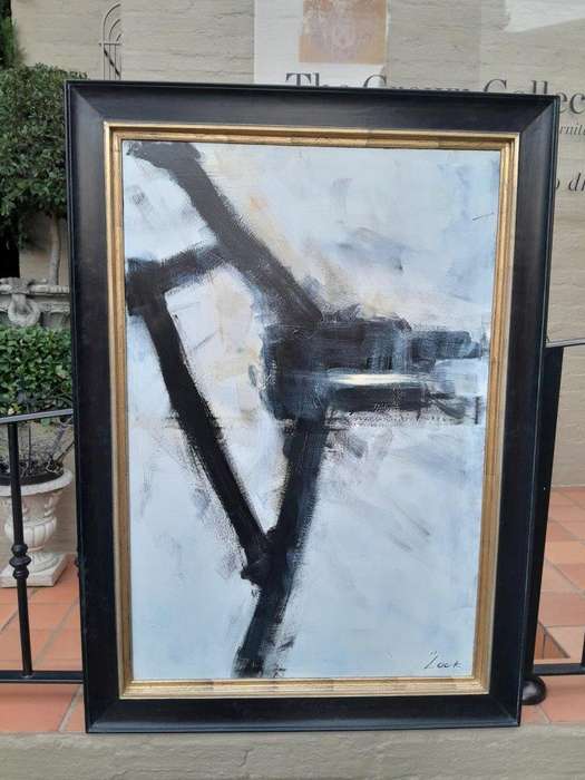 An Ornately Framed Abstract Composition Signed and Framed in a Handmade Frame