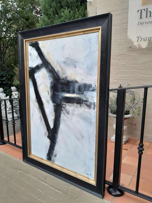 An Ornately Framed Abstract Composition Signed and Framed in a Handmade Frame