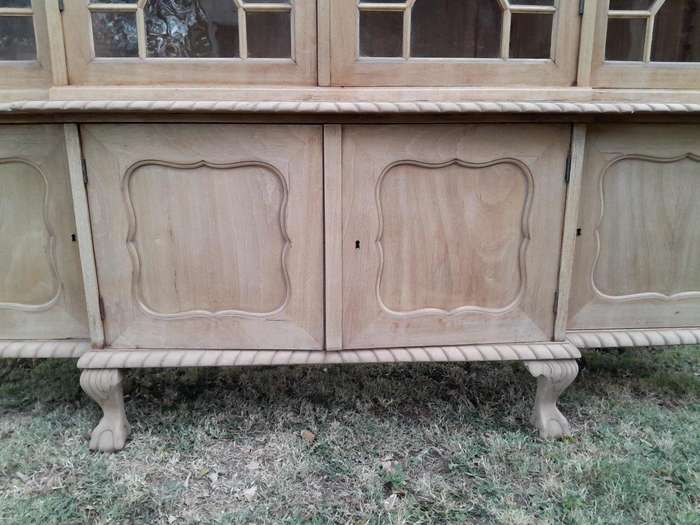 An Early 20th Century Mahogany Breakfront Bookcase in a Contemporary Bleached / Natural Finish