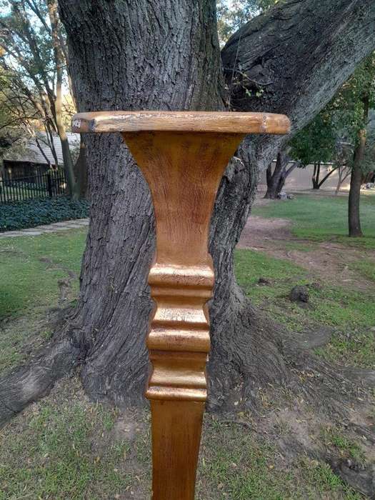 A Pair of French Style Carved and Gilt-Wood Floor or Table Candle Holders (Medium)