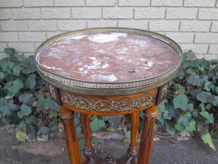 A 19th Century French Gilt and Walnut Gueridon Table with Marble With 'Pari /  France Certified L...