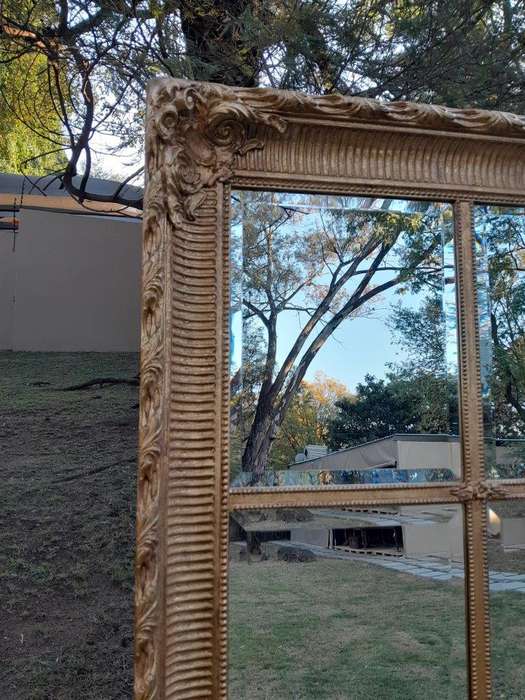 A French Style Heavily Carved and Gilded Framed Mirror with Bevelled Mirror Panes of Large Propor...