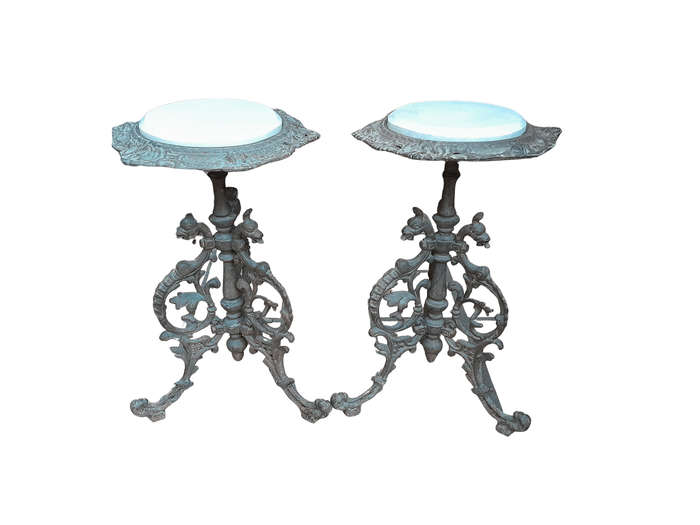 A 20th Century French Style Pair Of Cast-Iron Tables