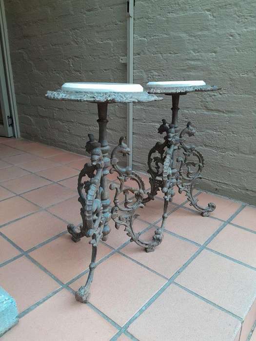 A 20th Century French Style Pair Of Cast-Iron Tables