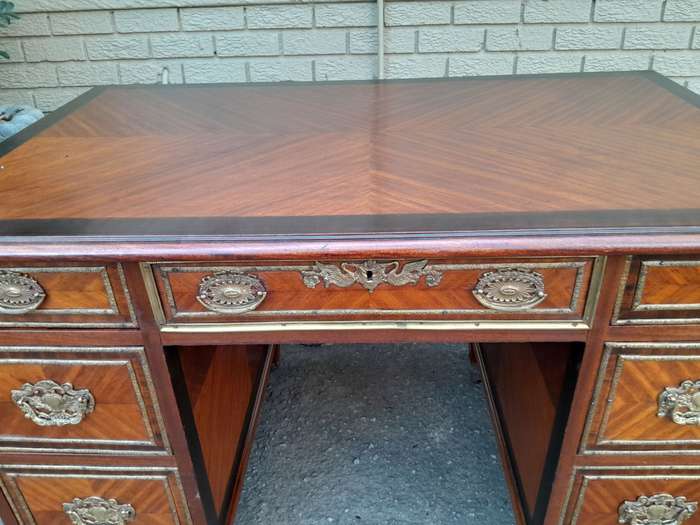 An Early 20th Century French Walnut And Gilt Mounted Desk