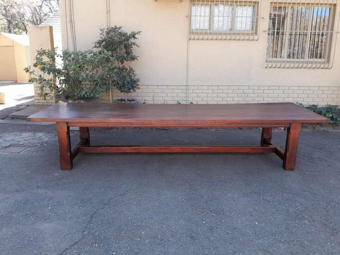 A 20th Century Massive Teak Refectory / Dining / Entrance Table  (12 To 14 Seater)
