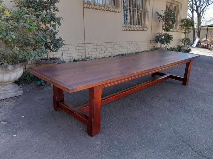 A 20th Century Massive Teak Refectory / Dining / Entrance Table  (12 To 14 Seater)