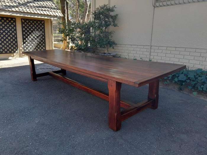 A 20th Century Massive Teak Refectory / Dining / Entrance Table  (12 To 14 Seater)