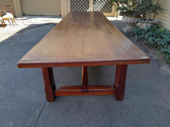 A 20th Century Massive Teak Refectory / Dining / Entrance Table  (12 To 14 Seater)