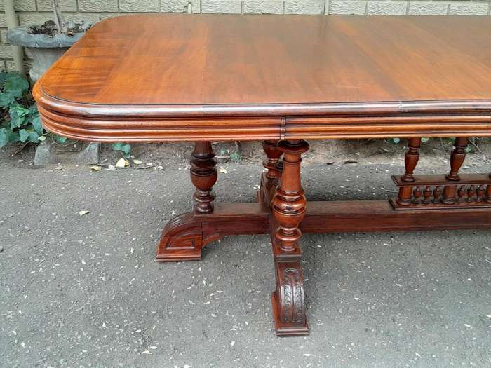 A 19thC French Style Carved Walnut Dining / Refectory Table (8-10 Seater)