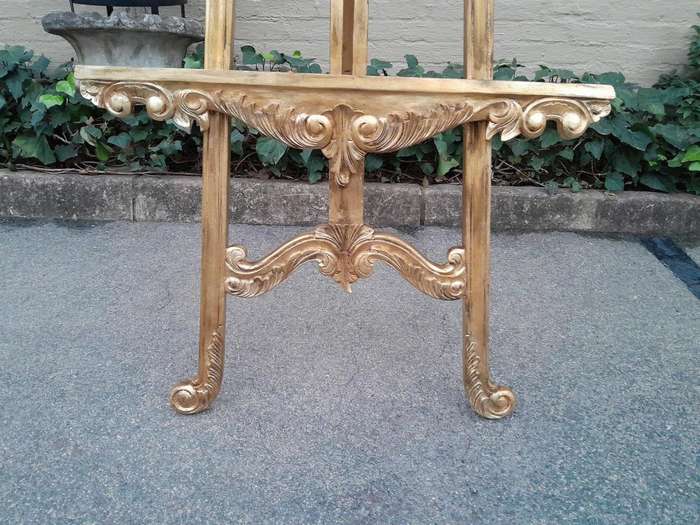 A 20th Century Carved Teak and Hand Gilded Easel