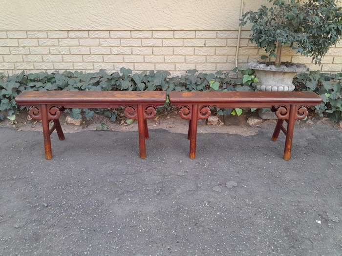 A 20th Century Pair of Elm Spring Benches