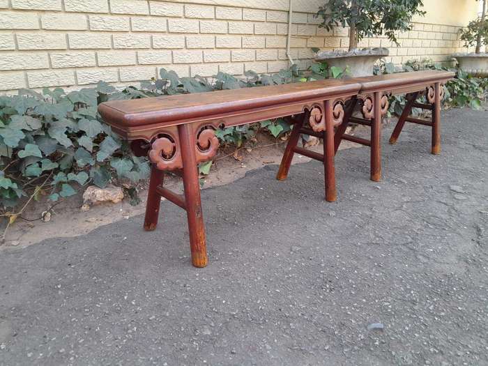 A 20th Century Pair of Elm Spring Benches