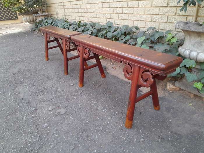 A 20th Century Pair of Elm Spring Benches